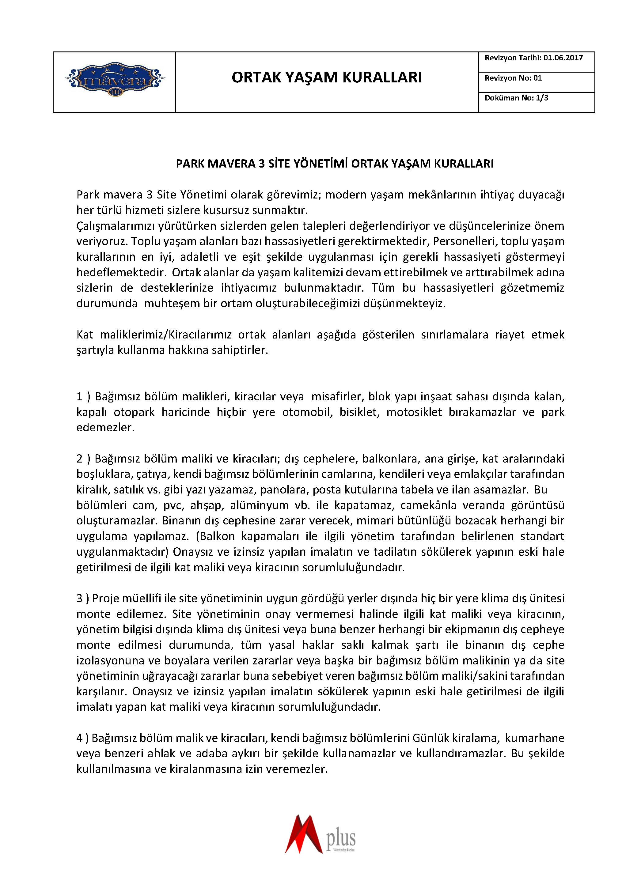 Ortak Yaşam Kuralları